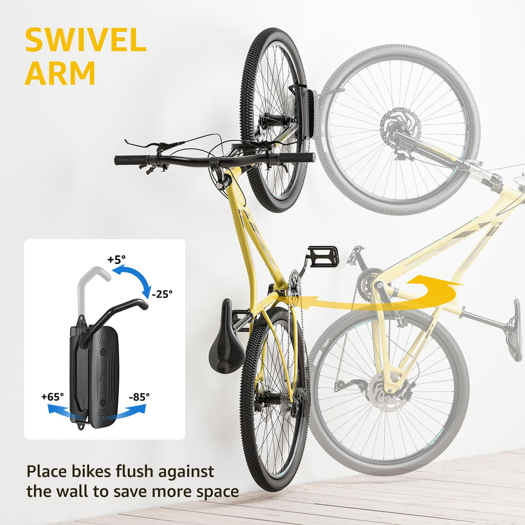 Swivel Wall-Mounted Bike Hanger Storage Rack