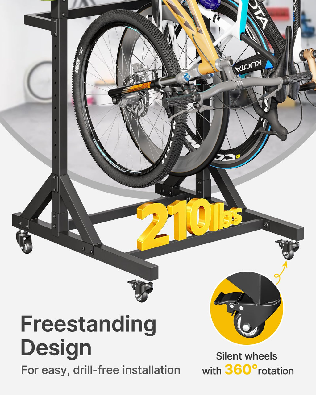 Freestanding Indoor Bike Storage Rack Stand