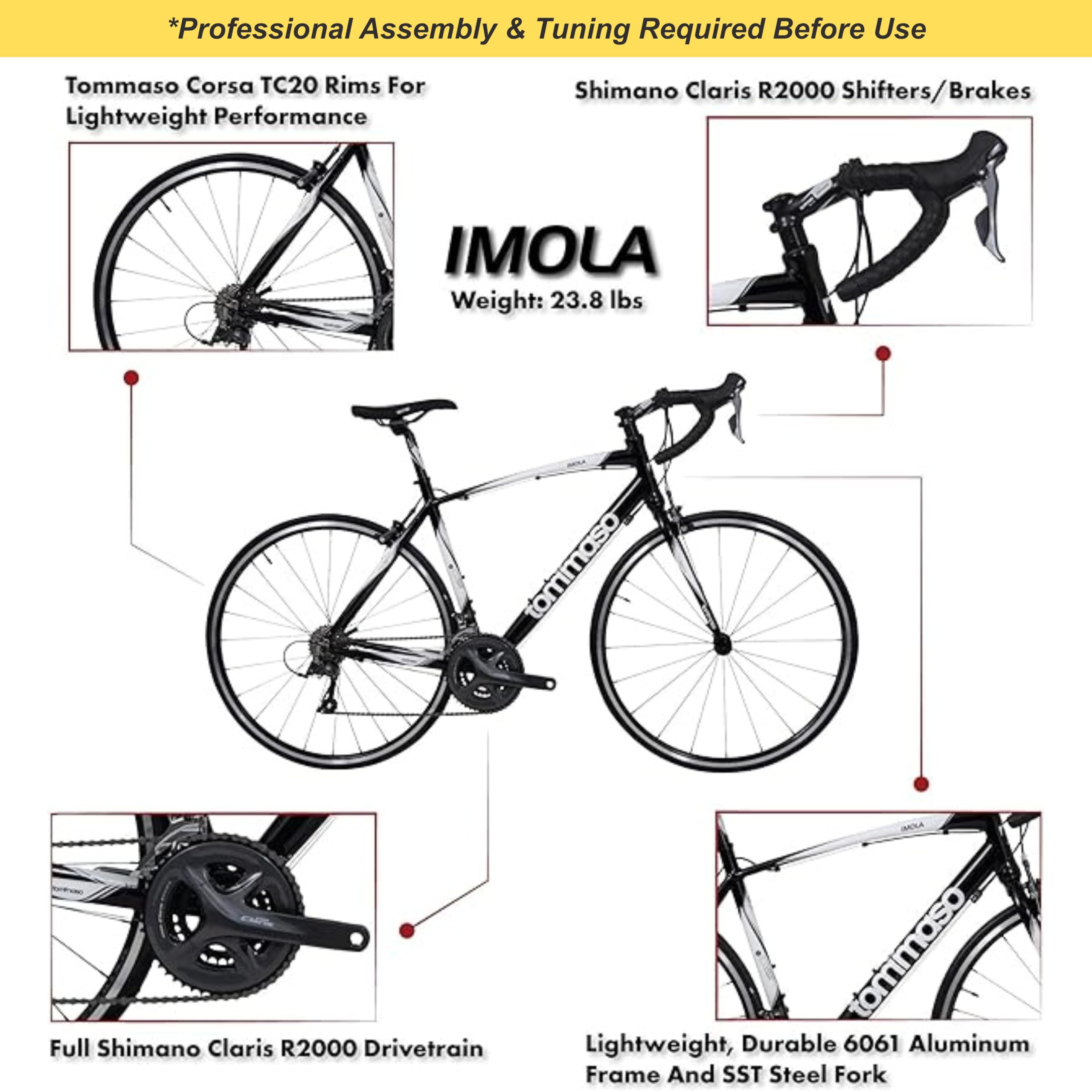 Performance Aluminum Road Bike With 24 Speeds