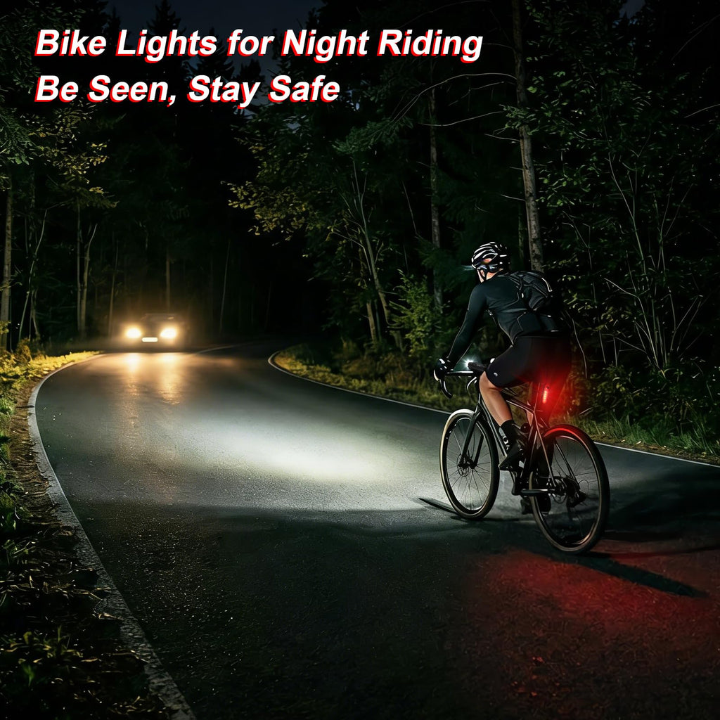 USB Rechargeable Front & Rear Bike Light Set