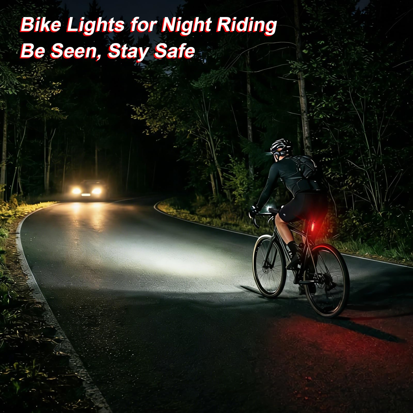 USB Rechargeable Front & Rear Bike Light Set