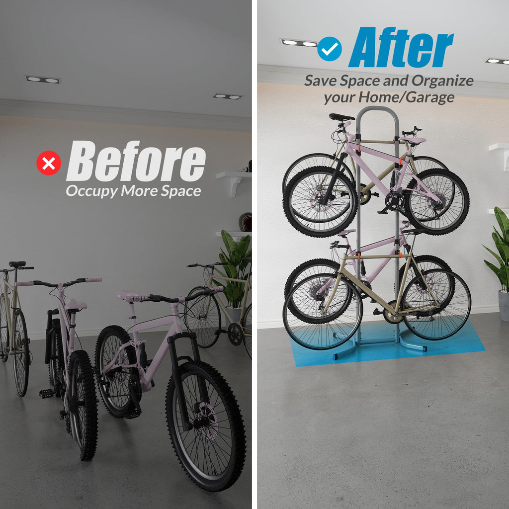 Adjustable 4-Bike Freestanding Storage Rack