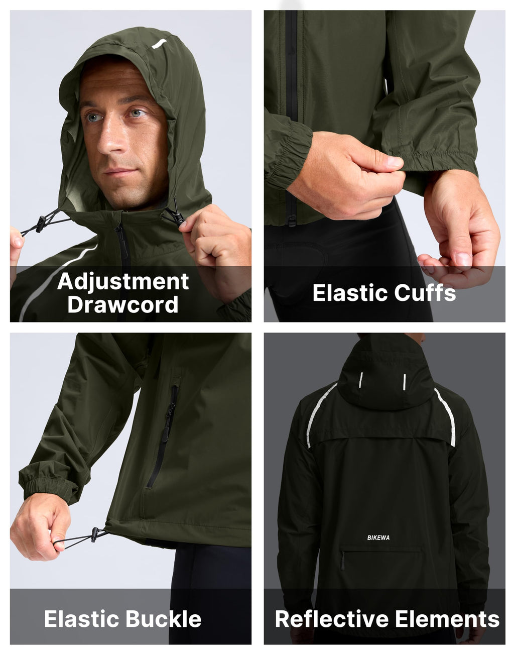 Men’s Packable Waterproof Cycling Rain Jacket