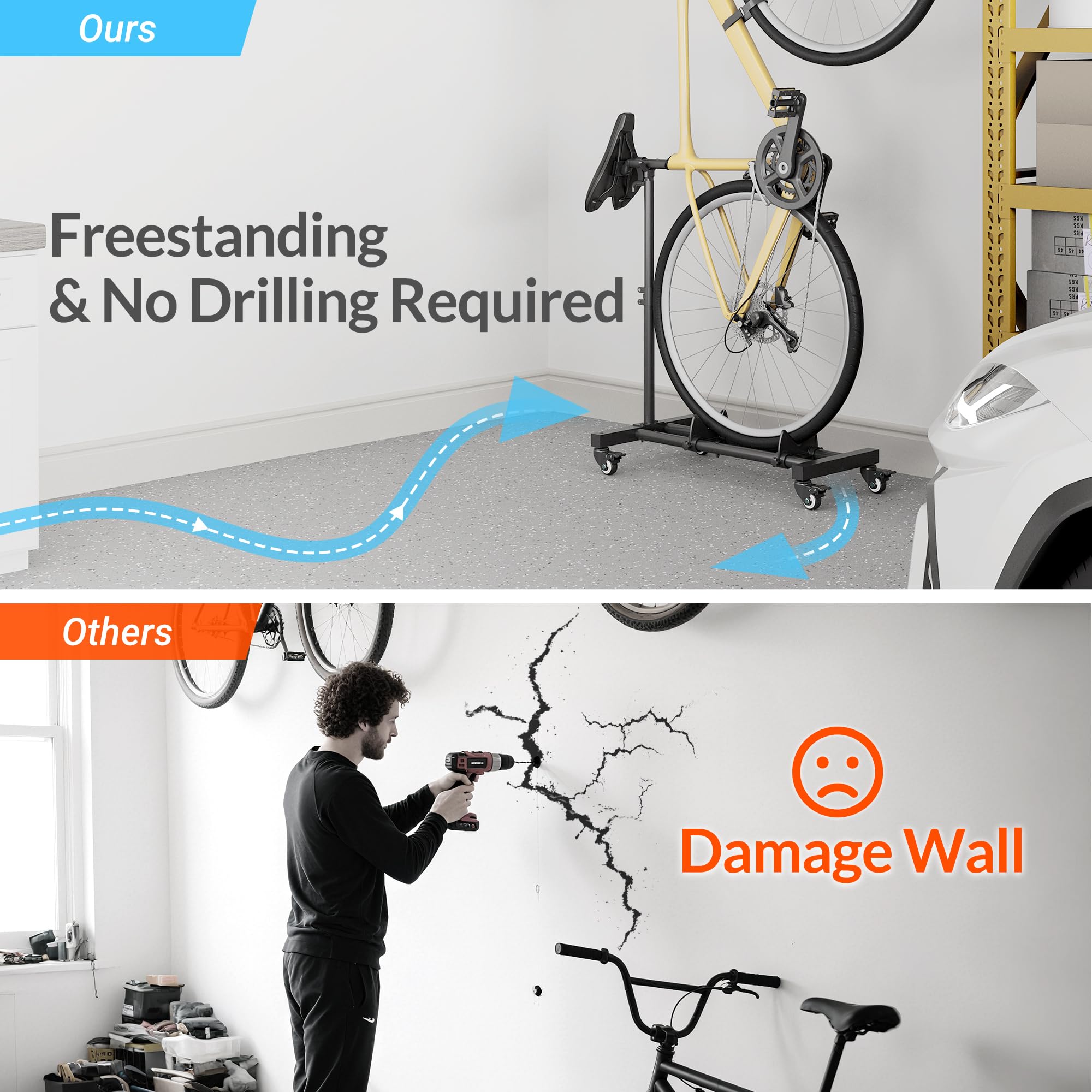 Vertical Bike Storage Rack Stand for Home Garage