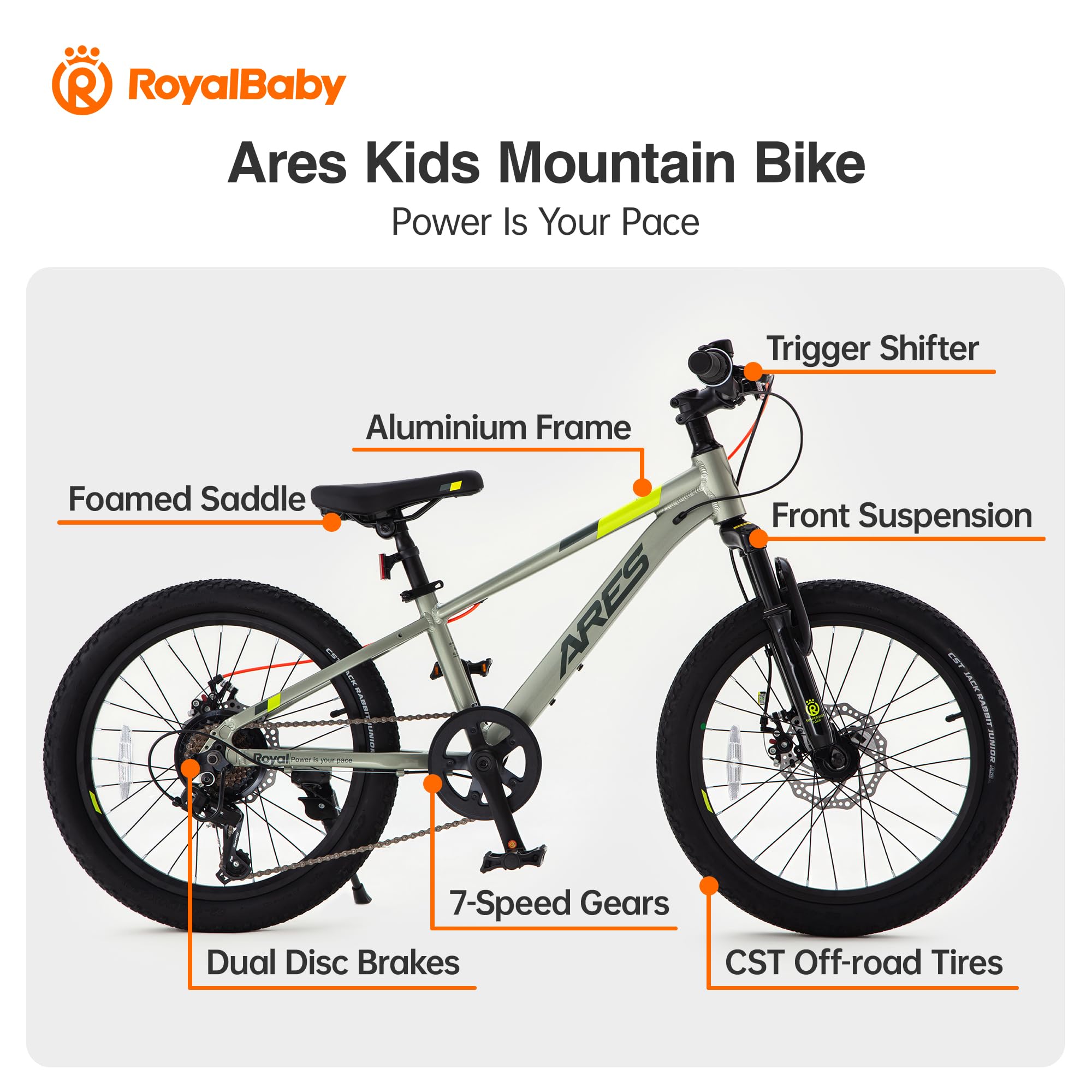 Kids Aluminum Mountain Bike With Front Suspension
