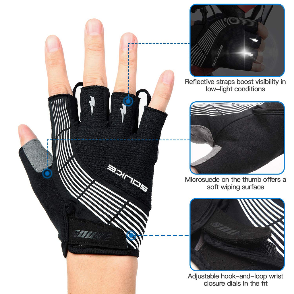 Padded Half-Finger Cycling Gloves With Grip
