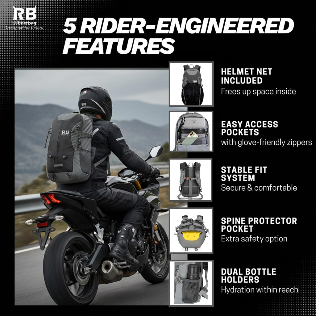 High-Visibility Reflective Rider Travel Backpack
