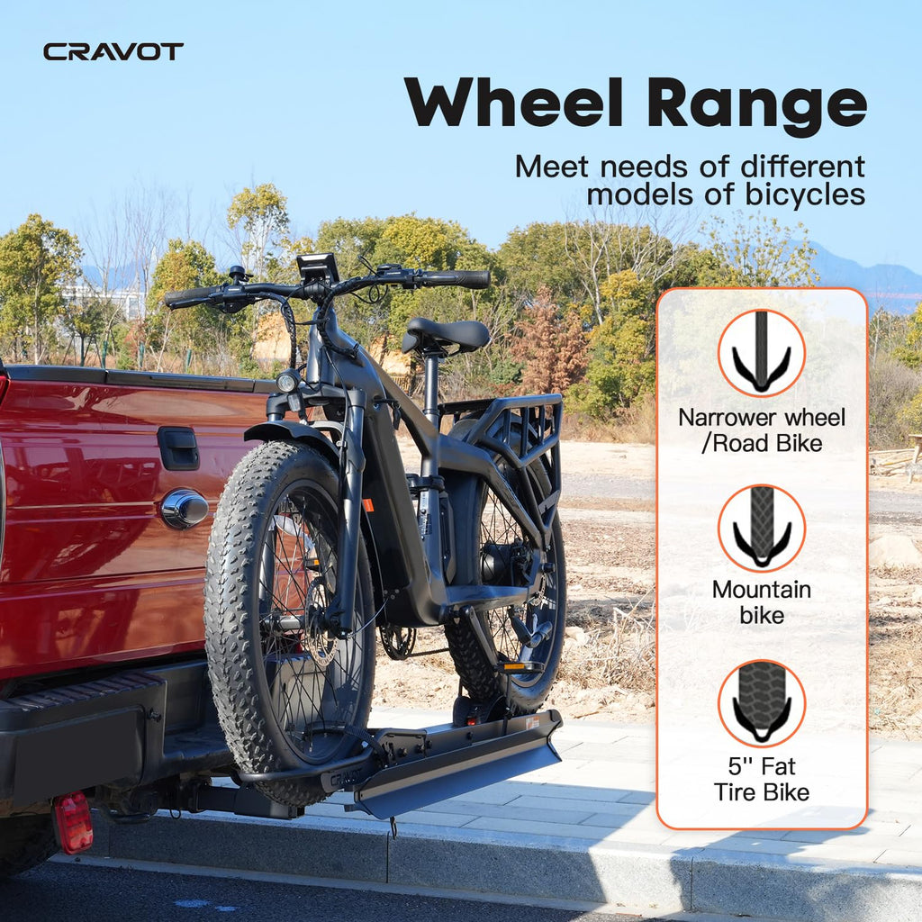 Foldable Heavy-Duty E-Bike Hitch Carrier Rack