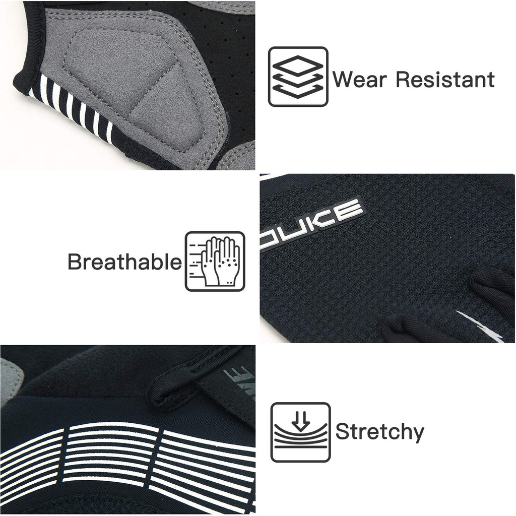 Padded Half-Finger Cycling Gloves With Grip